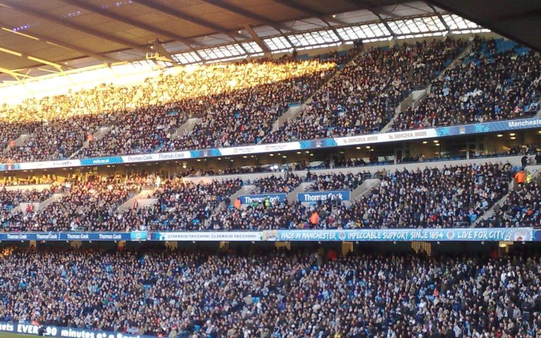 A football stadium during a match